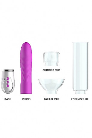 Набор с вибромассажером из 4 предметов в функцией вакуума 4 в 1 Rechargeable Couples Pump Kit