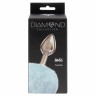 Анальная серебристая пробка с меховым заячьим хвостиком Diamond Twinkle