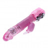 Вибромассажер со стимулятором клитора и вращающейся головкой
