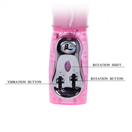 Вибромассажер со стимулятором клитора и вращающейся головкой