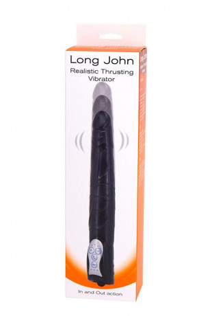 Длинный вибромассажер пульсатор для интимных ласк Long John Realistic Thrusting Vibrator