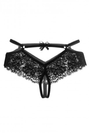 Трусики из черного эластичного кружева Agnes