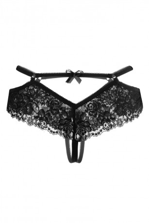 Трусики из черного эластичного кружева Agnes
