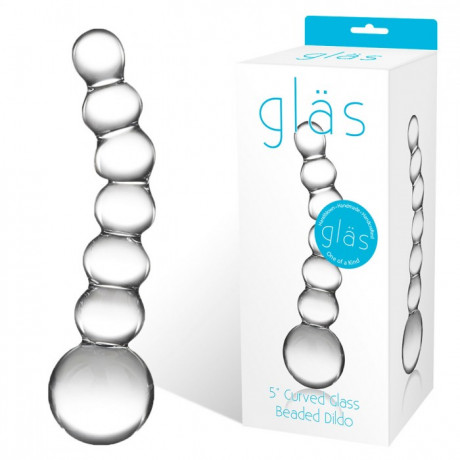 Изогнутный прозрачный фаллос Beaded Dildo