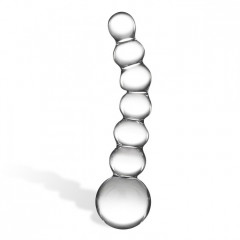Изогнутный прозрачный фаллос Beaded Dildo