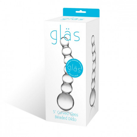 Изогнутный прозрачный фаллос Beaded Dildo