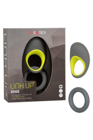 Двойное эрекционное стимулирующее кольцо с 10 мощными функциями вибрации Link Up Edge
