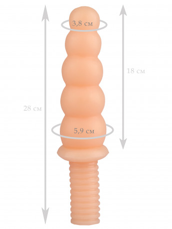 Рельефный анальный жезл с шариками из эластомера