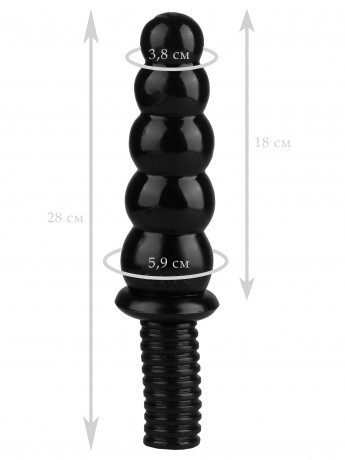 Рельефный анальный жезл с шариками из эластомера