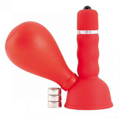 Черный вибратор с грушей на сосок