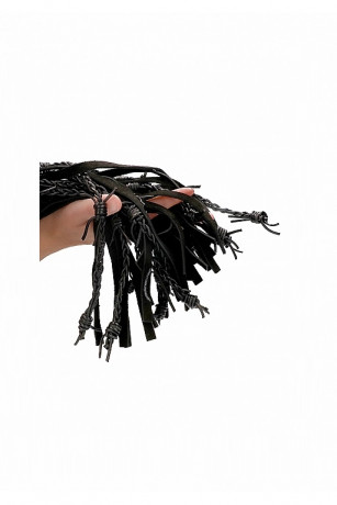 Многохвостая плеть с 12 круглоплетеными хвостами Leather Suede Barbed Wired Flogger