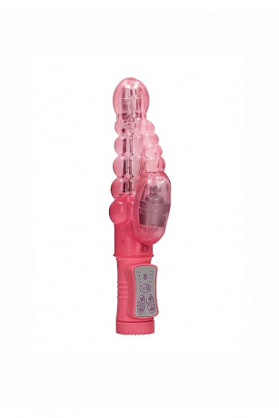 Вибромасссажер кролик с функцией ротации и анальным стимулятором Rotating Bubbles