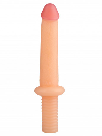 Телесный реалистичный фаллоимитатор для анальной стимуляции с ручкой