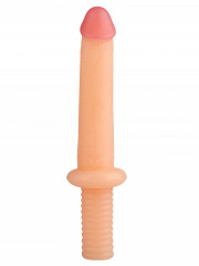 Телесный реалистичный фаллоимитатор для анальной стимуляции с ручкой