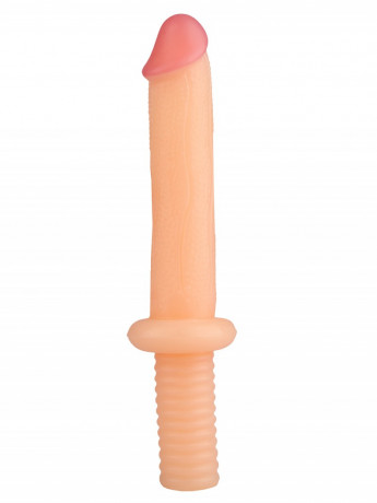 Телесный реалистичный фаллоимитатор для анальной стимуляции с ручкой