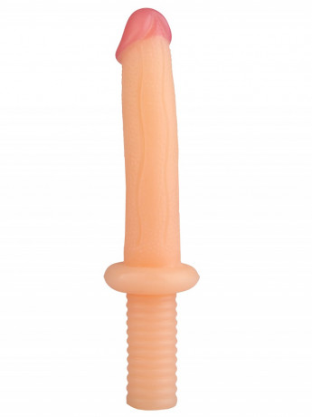 Телесный реалистичный фаллоимитатор для анальной стимуляции с ручкой