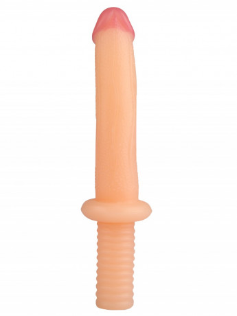 Телесный реалистичный фаллоимитатор для анальной стимуляции с ручкой