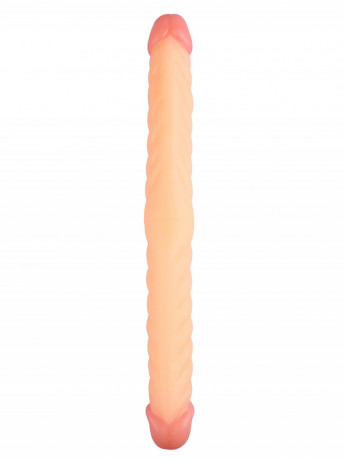 Телесный оригинальный фаллоимитатор с ярко-выраженным рельефом