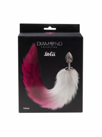 Анальное украшение с меховым хвостом розового цвета Diamond Galaxy Pink
