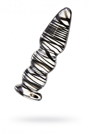 Прозрачно-черный анальный стимулятор из закаленного стекла Sexus Glass