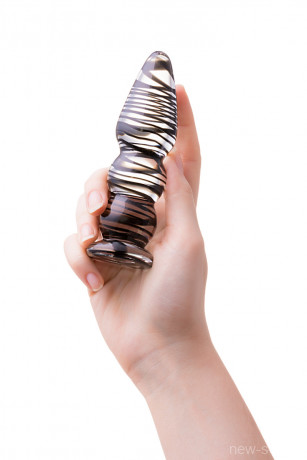 Прозрачно-черный анальный стимулятор из закаленного стекла Sexus Glass