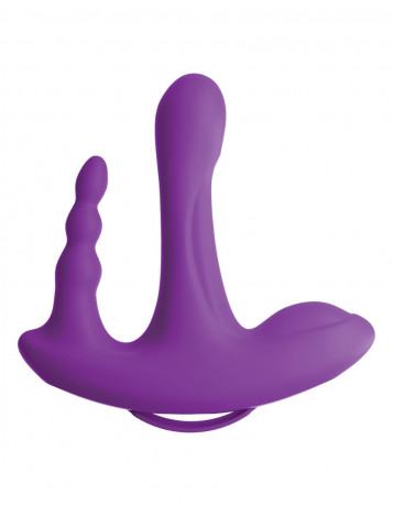 Тройной вибростимулятор с анальной елочкой и пультом ДУ 3Some Rock N' Ride