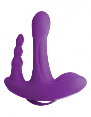 Тройной вибростимулятор с анальной елочкой и пультом ДУ 3Some Rock N' Ride