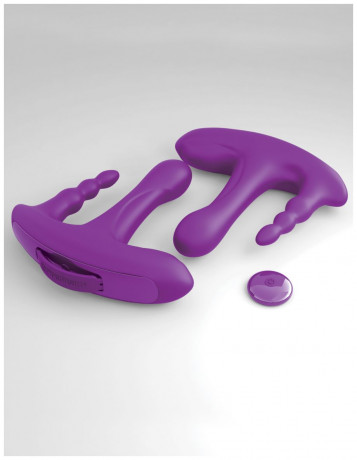 Тройной вибростимулятор с анальной елочкой и пультом ДУ 3Some Rock N' Ride