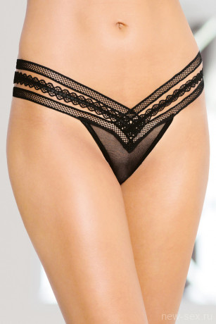 Стринги из оригинального сочетания тонкой мягкой сетки и переплетения тесьмы