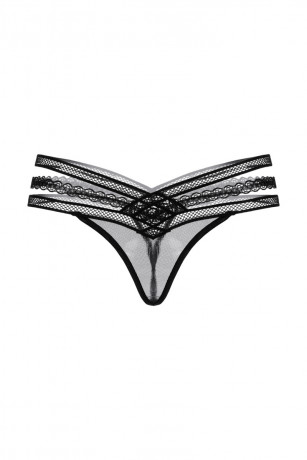 Стринги из оригинального сочетания тонкой мягкой сетки и переплетения тесьмы