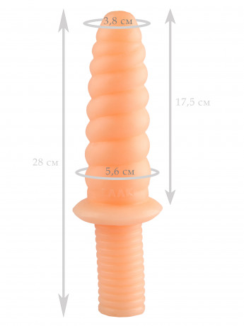 Рельефный анальный стимулятор жезл с ручкой