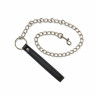Металлический бдсм поводок для ошейника с черной ручкой Party Hard Willpower