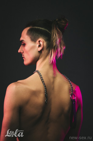 Металлический бдсм поводок для ошейника с черной ручкой Party Hard Willpower