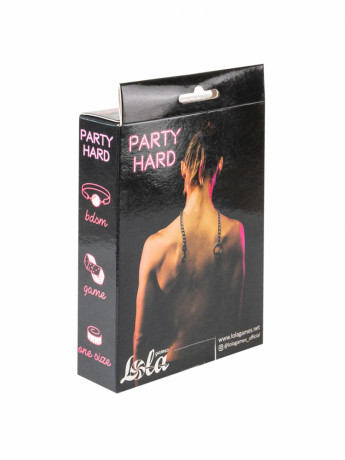 Металлический бдсм поводок для ошейника с черной ручкой Party Hard Willpower