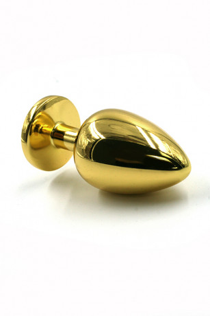Золотая анальная пробка из алюминия средняя