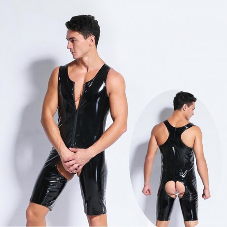 Мужское боди комбинезон с открытой промежностью