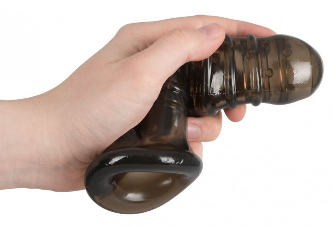 Рельефная насадка на пенис с подхватом мошонки Penis Sleeve by Rebel