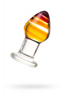 Гладкая анальная пробка с оригинальным рисунком Sexus Glass