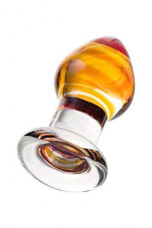 Гладкая анальная пробка с оригинальным рисунком Sexus Glass