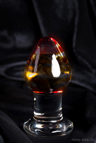 Гладкая анальная пробка с оригинальным рисунком Sexus Glass