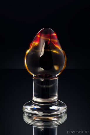 Гладкая анальная пробка с оригинальным рисунком Sexus Glass