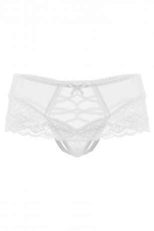 Белые трусики с ярким сочетанием изысканного кружева и шнуровки Cheryl