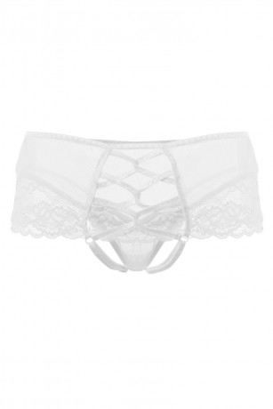 Белые трусики с ярким сочетанием изысканного кружева и шнуровки Cheryl