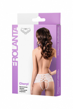 Белые трусики с ярким сочетанием изысканного кружева и шнуровки Cheryl