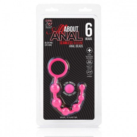 Анальные бусы из силикона класса люкс 6 шариков