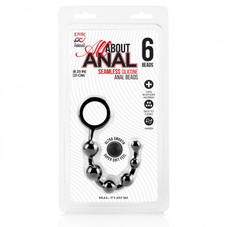Анальные бусы из силикона класса люкс 6 шариков