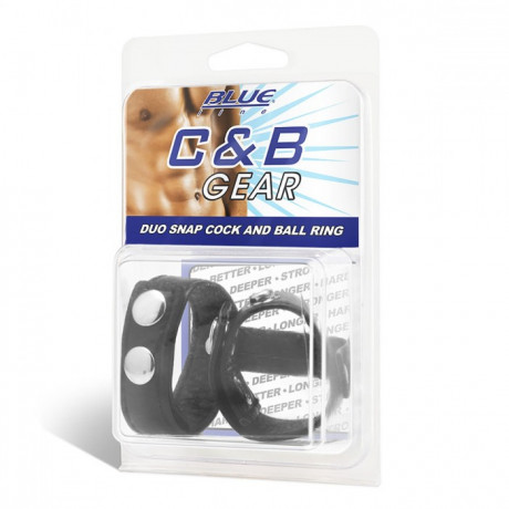 Двойное кольцо на пенис с металлическими клепками