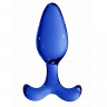 Голубая анальная пробка из стекла с повышенной прочностью Chrystalino Expert