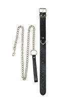 Стильный черный ошейник на поводке с длинной цепочкой Party Hard Wild