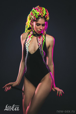 Стильный черный ошейник на поводке с длинной цепочкой Party Hard Wild